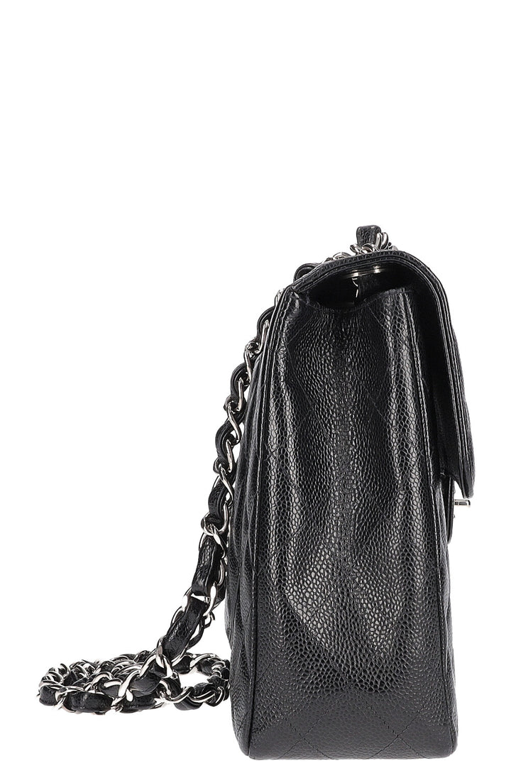 CHANEL Single Flap Bag Caviar Black