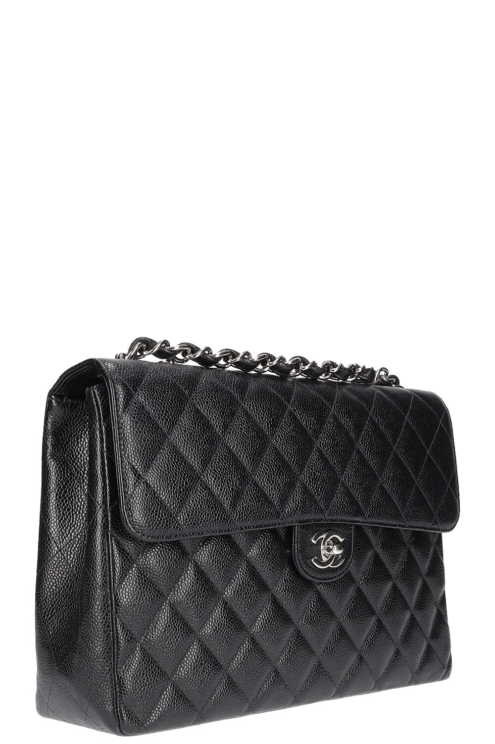 CHANEL Single Flap Bag Caviar Black