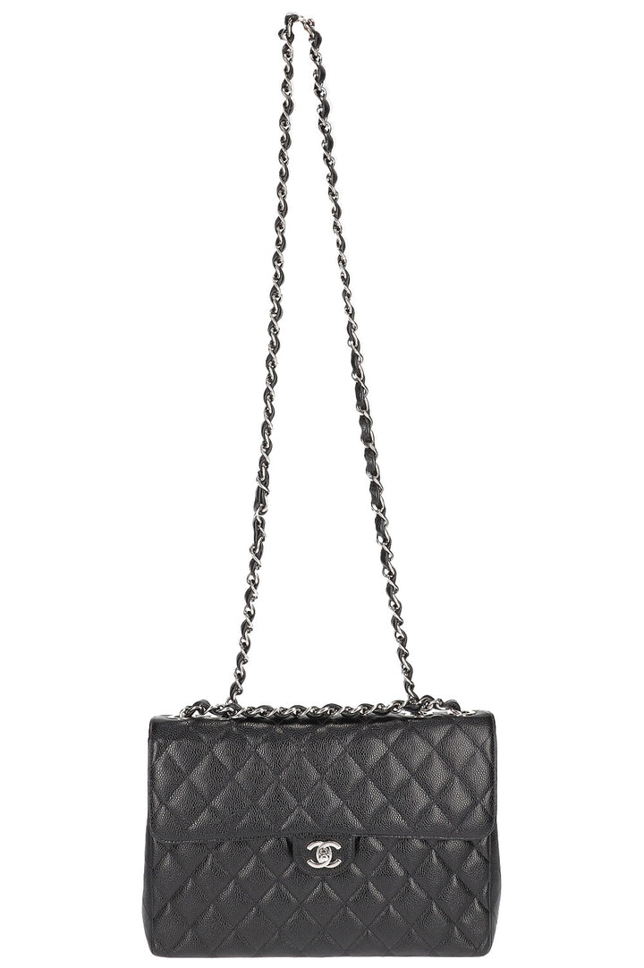 CHANEL Single Flap Bag Caviar Black