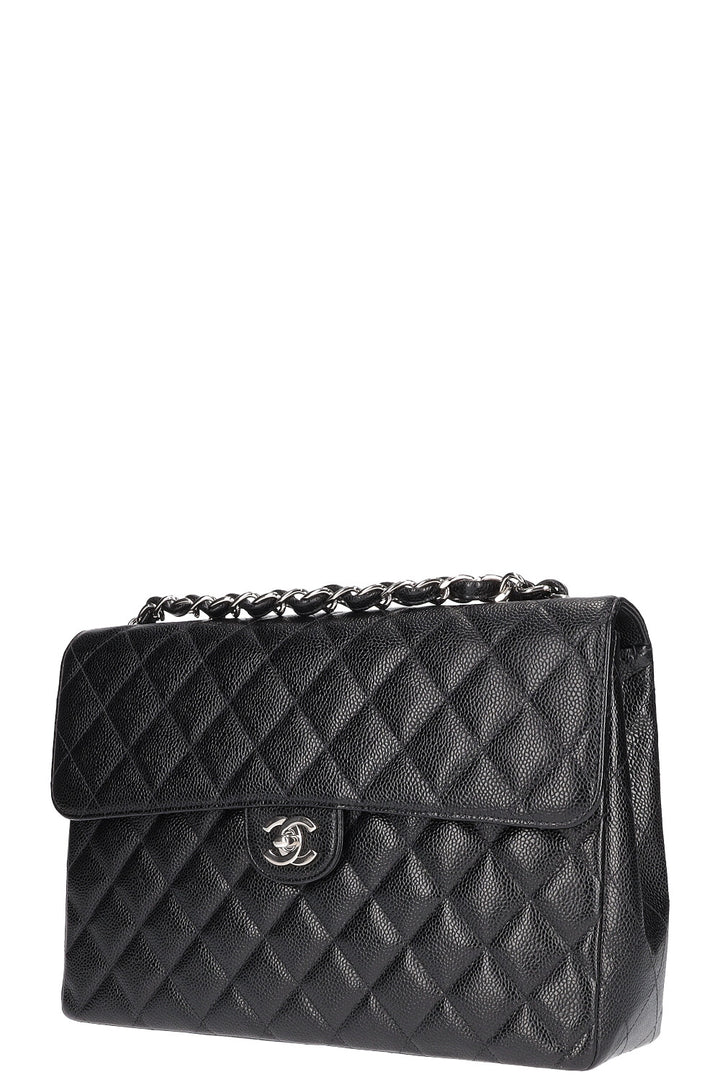 CHANEL Single Flap Bag Caviar Black