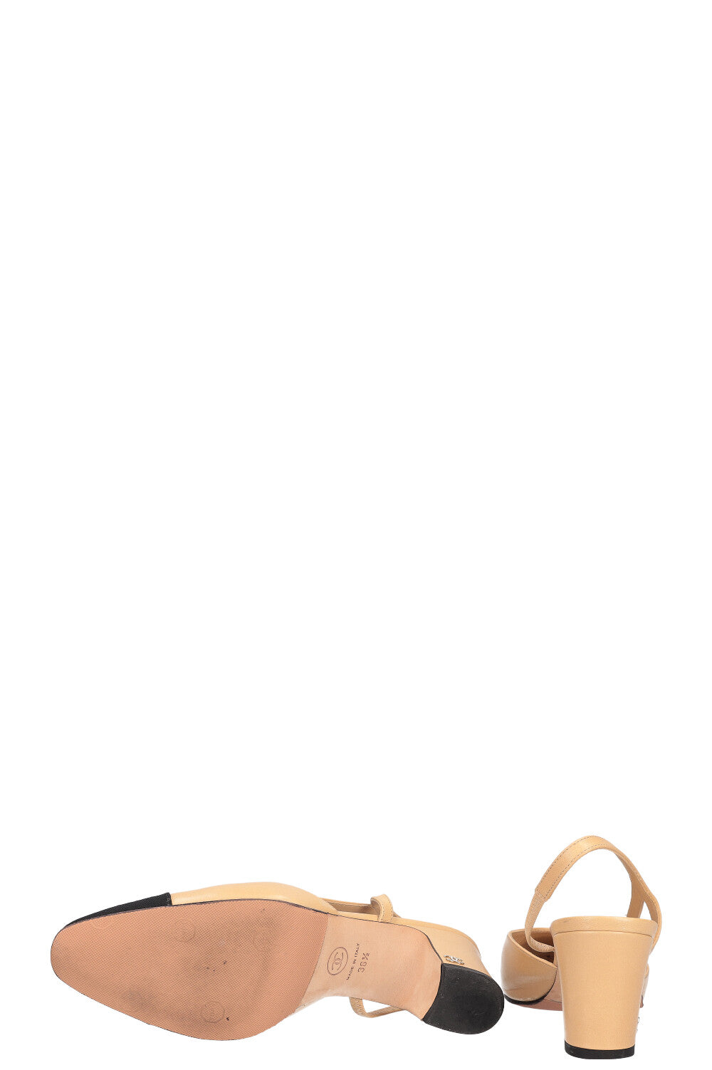 Chanel shop slingback beige