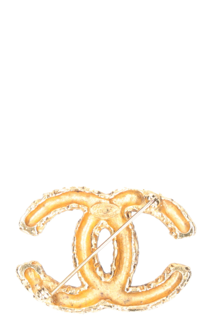 CHANEL Brooch CC Gold