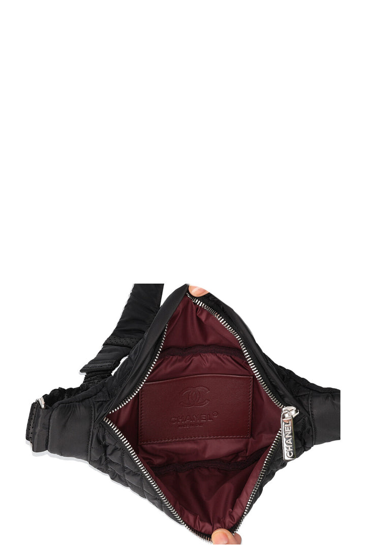 CHANEL Belt Bag Nylon Black