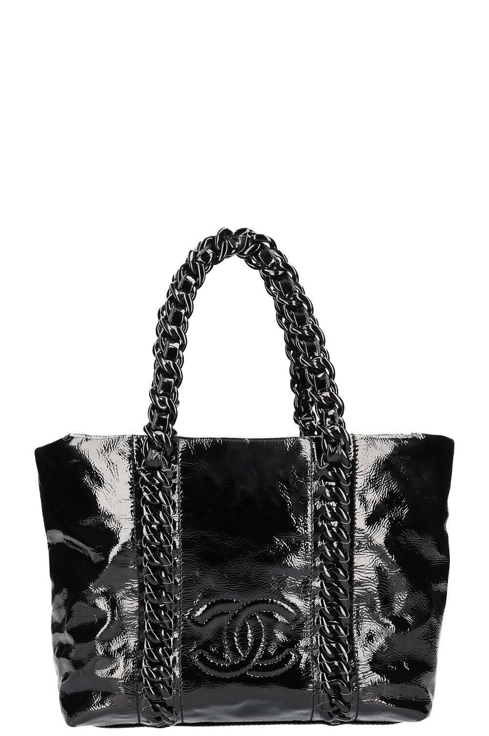 Chanel Modern Chain Tote Patent Black