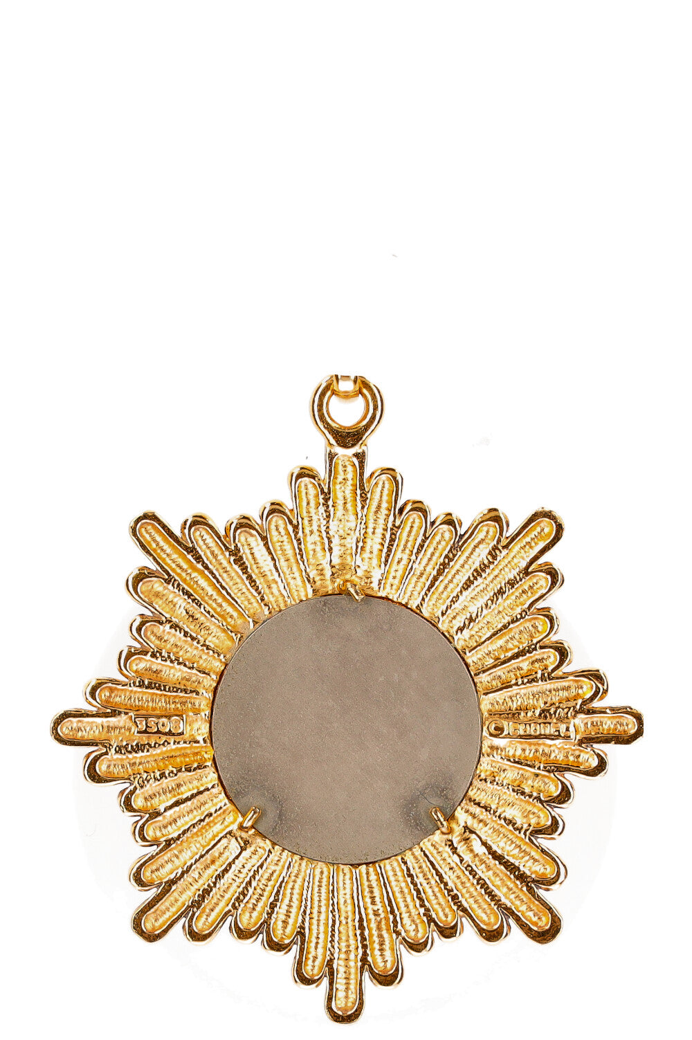 CHANEL Logo Cutout Sunburst Necklace