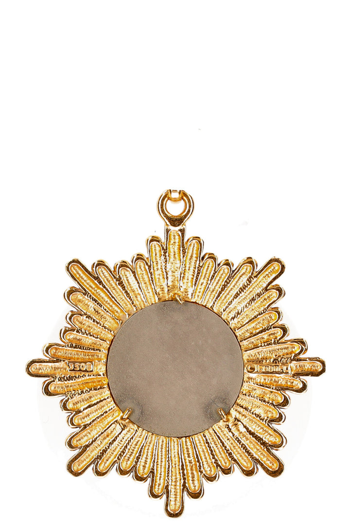CHANEL Logo Cutout Sunburst Necklace