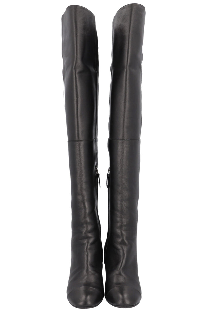 CHANEL Thigh High CC Boots