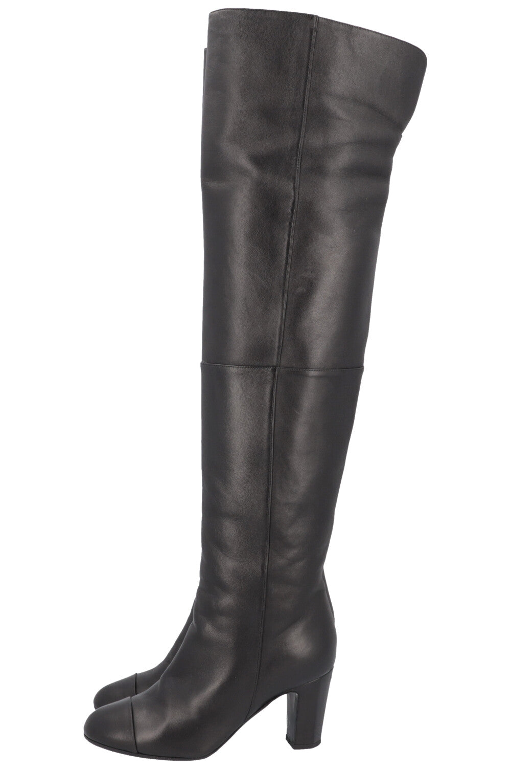 CHANEL Thigh High CC Boots