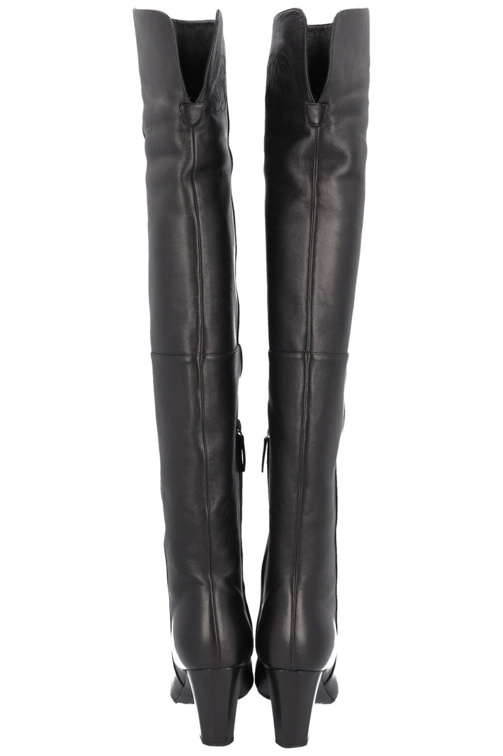 CHANEL Thigh High CC Boots