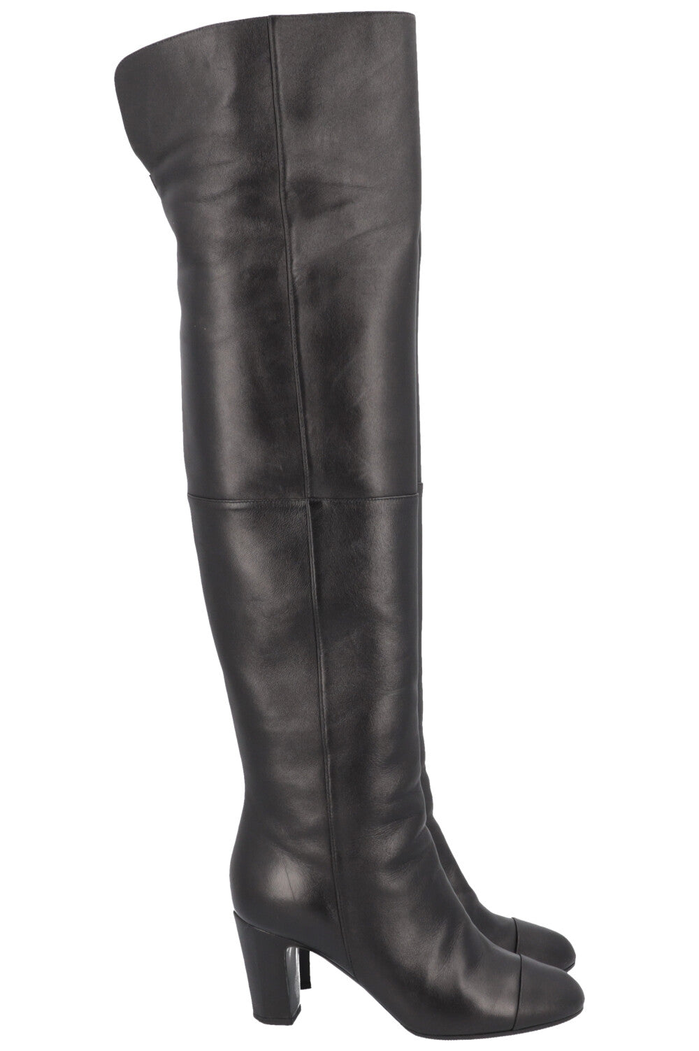 SHOES BOOTS CHANEL G26293 Thigh high boots 37 BLACK PATENT LEATHER BLACK  BOOTS