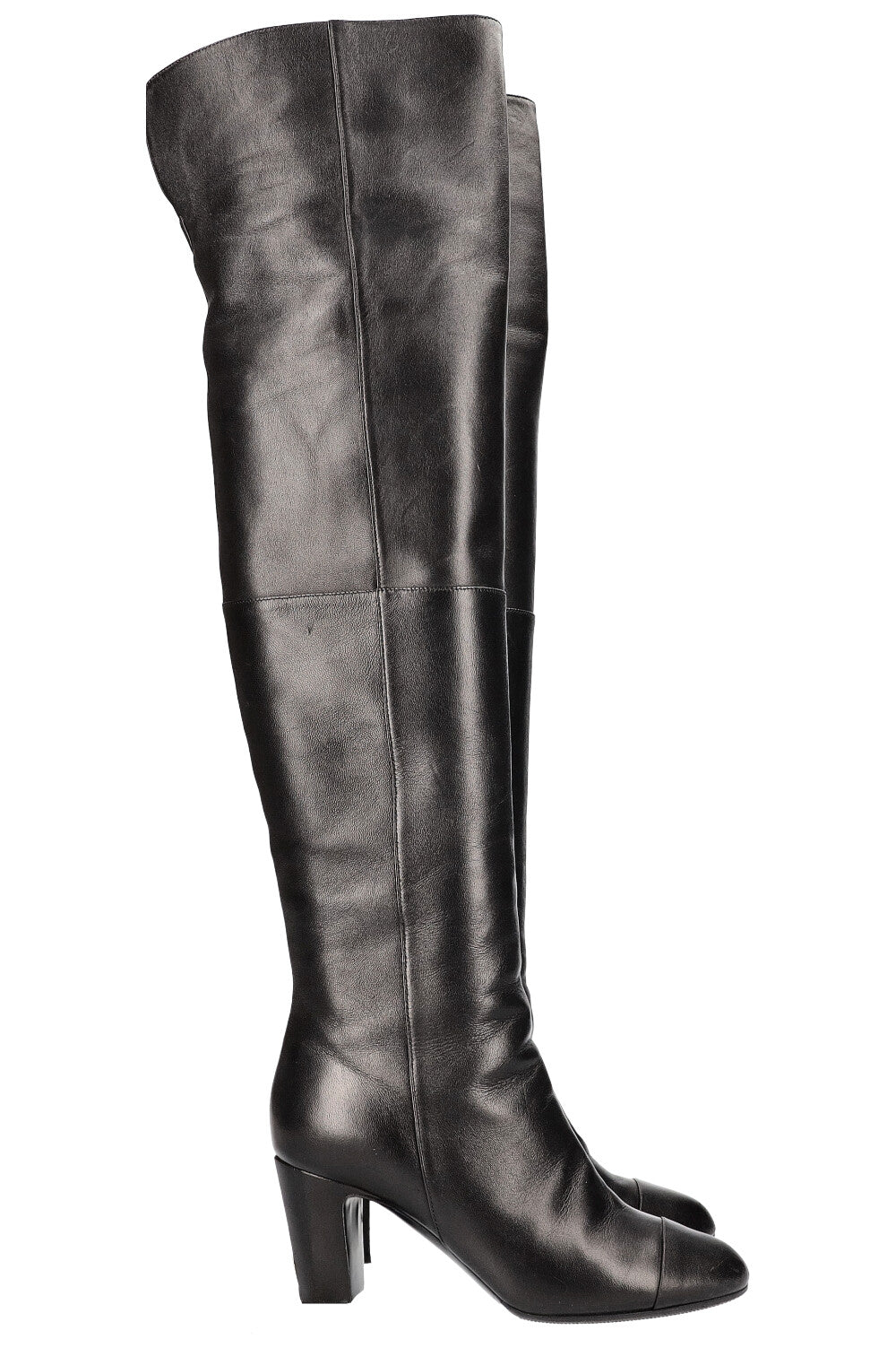 CHANEL Thigh High CC Boots