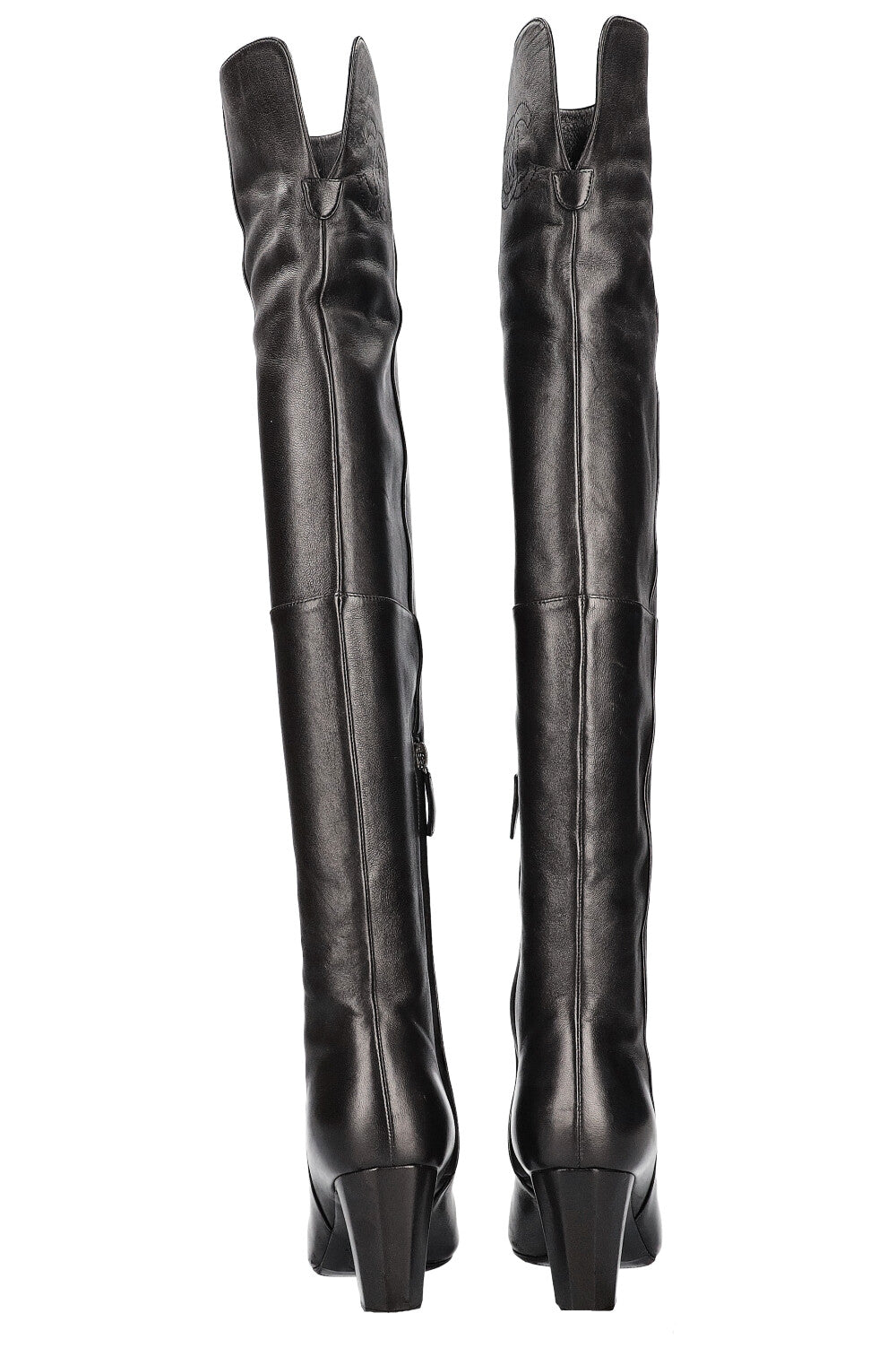 CHANEL Thigh High CC Boots