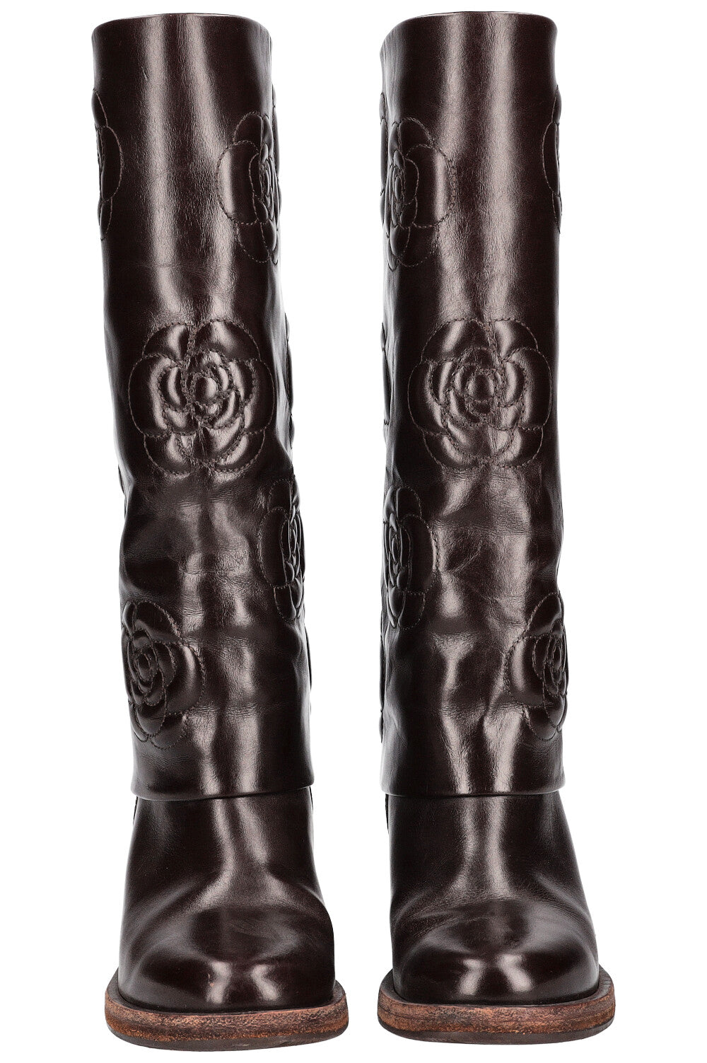 CHANEL Boots Camelia Brown