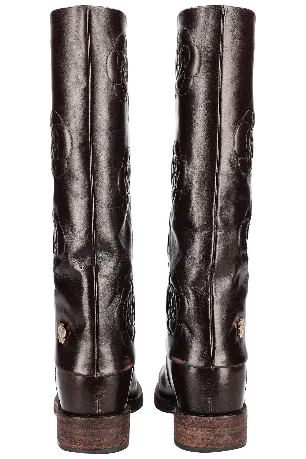 CHANEL Boots Camelia Brown