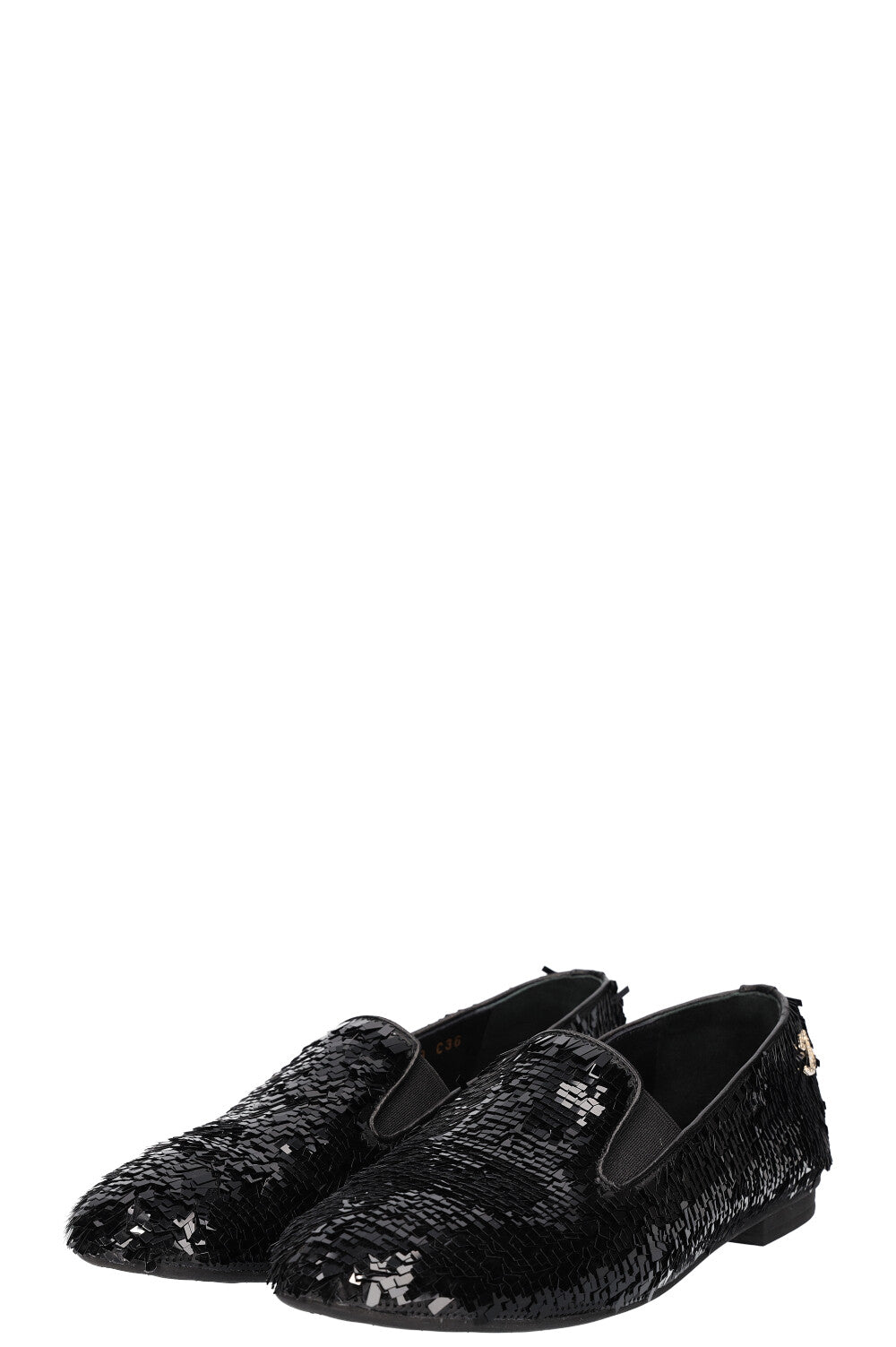 CHANEL Ballerines Paillettes Noir