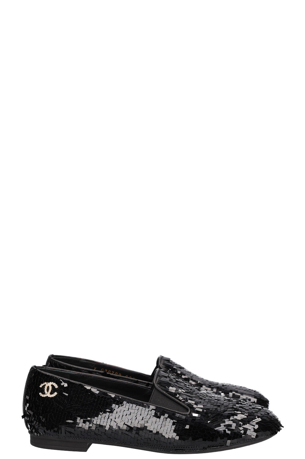 CHANEL Ballerines Paillettes Noir