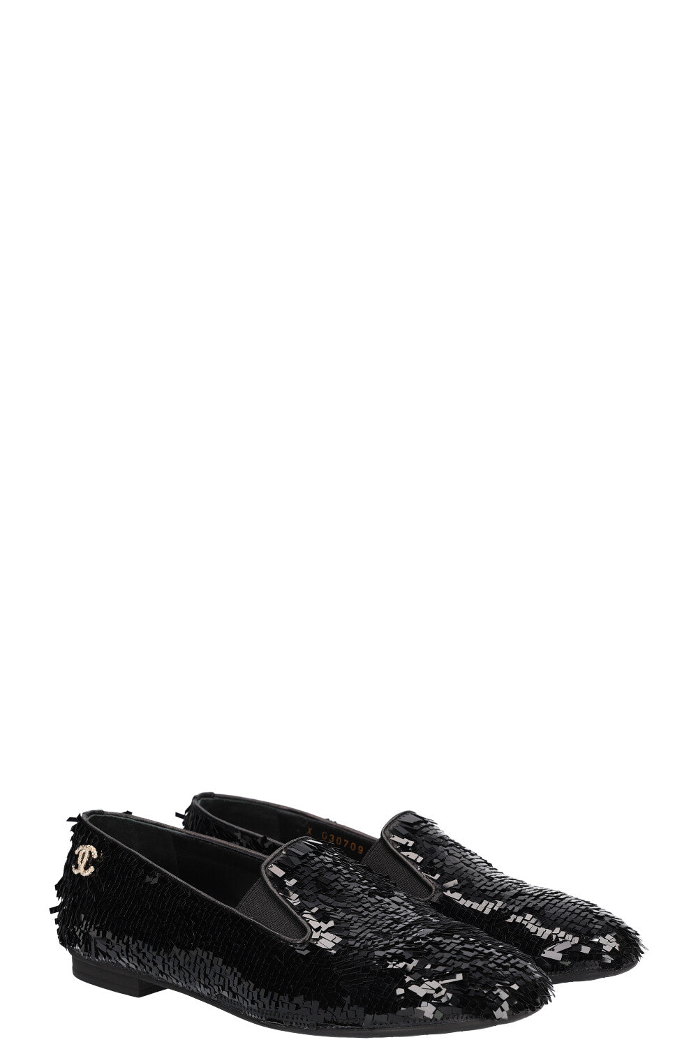 CHANEL Ballerines Paillettes Noir