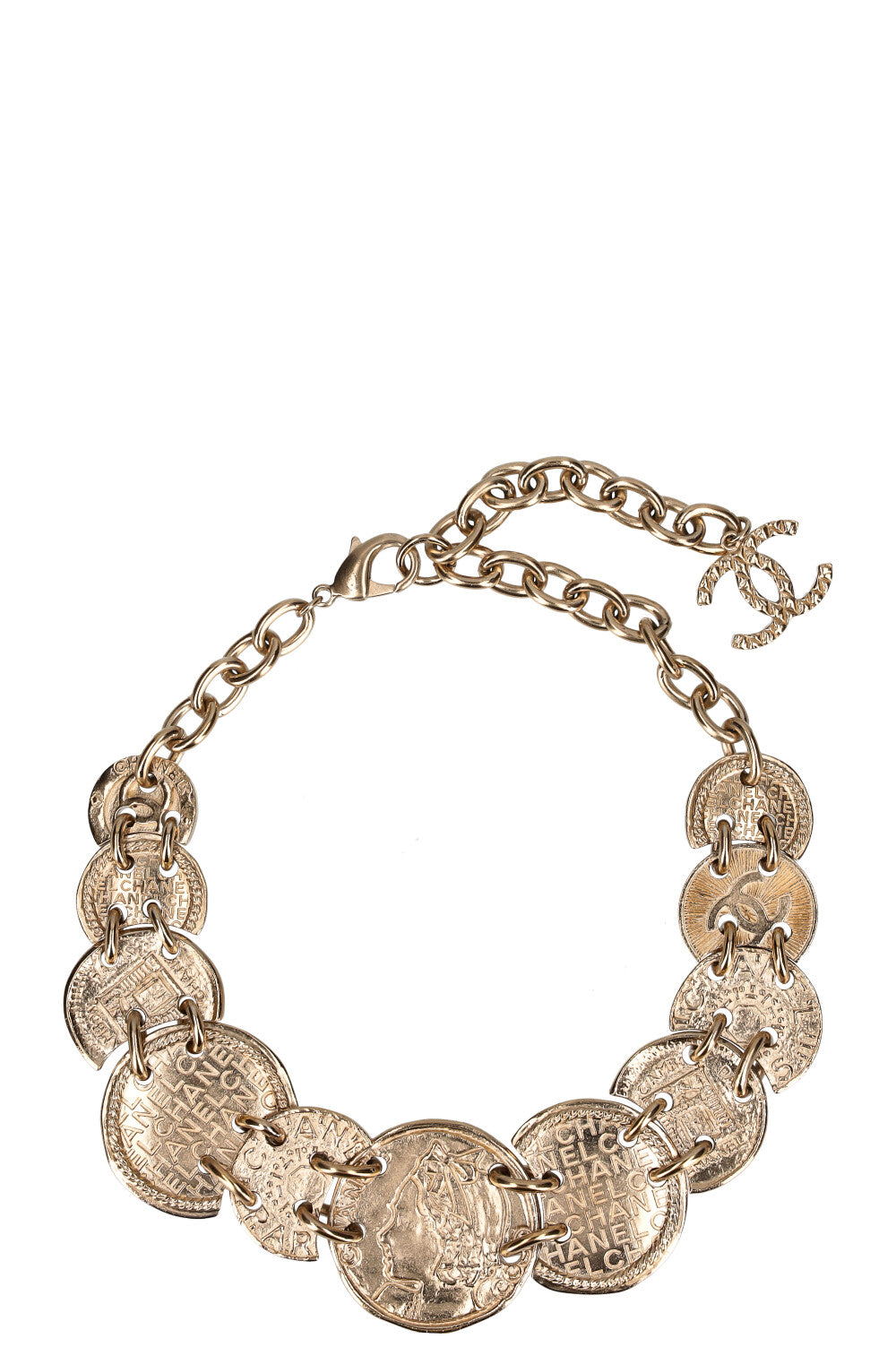 CHANEL Coin Necklace Champagne Prefall 2016