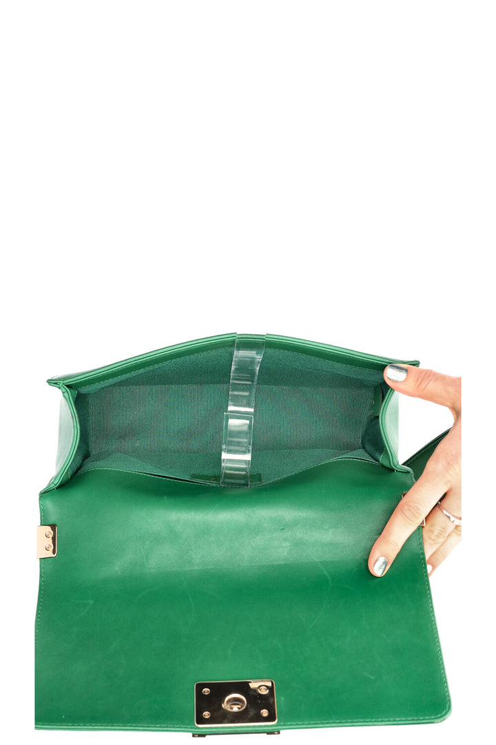 CHANEL Sac Garçon Moyen Vert