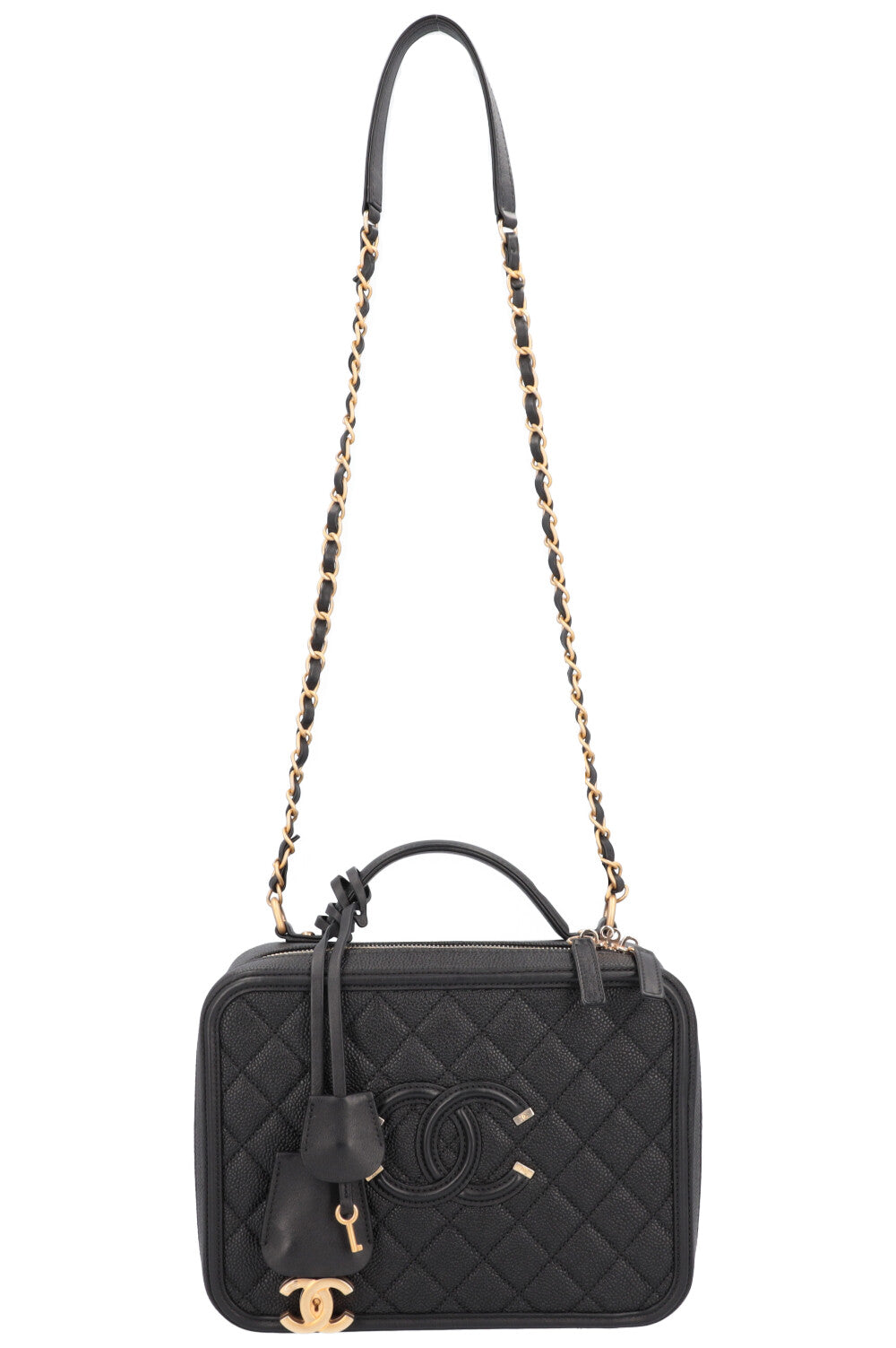 CHANEL CC Filigree Vanity Case Large – REAWAKE