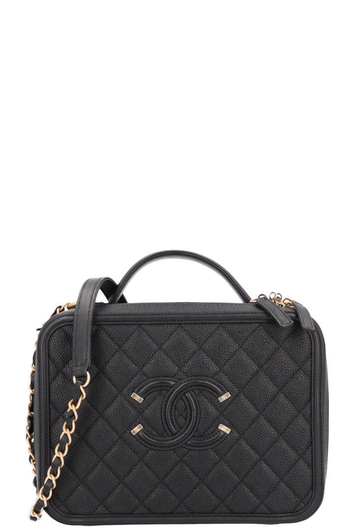 CHANEL CC Filigree Vanity Case Large