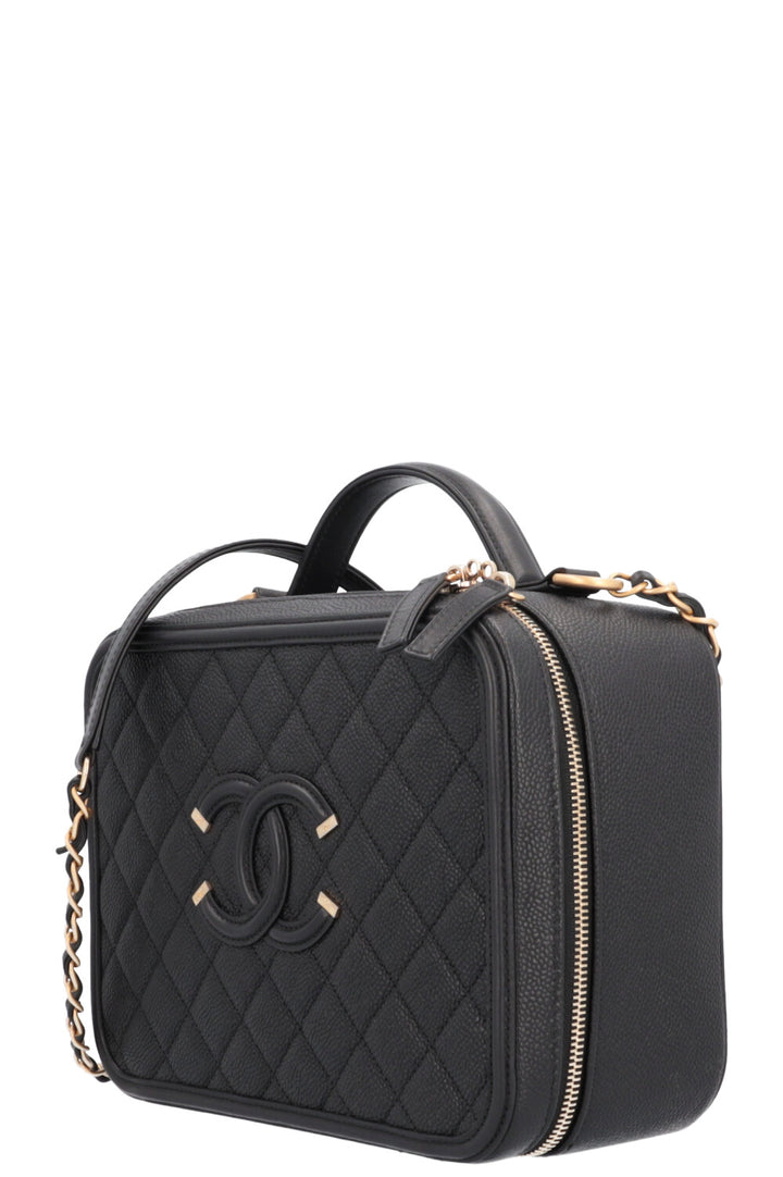 CHANEL CC Filigree Vanity Case Large