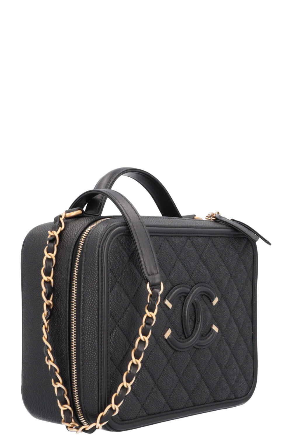 CHANEL CC Filigree Vanity Case Large