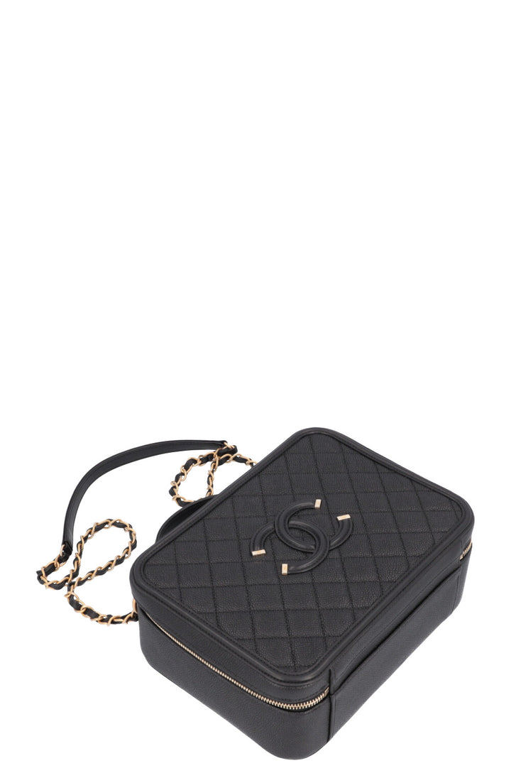 CHANEL CC Filigree Vanity Case Large