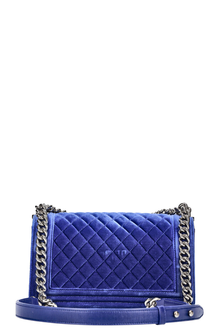 CHANEL Boy Bag Velvet Blue