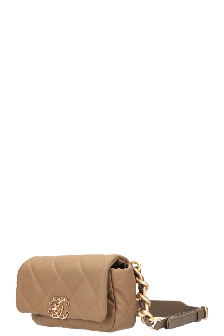 CHANEL 19 Belt Bag Canvas Khaki