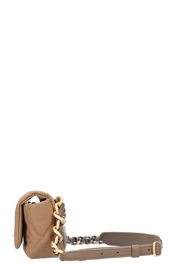 CHANEL 19 Belt Bag Canvas Khaki