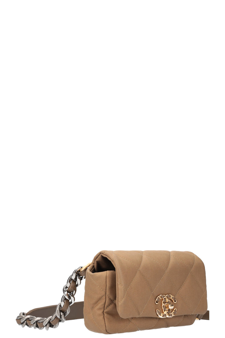 CHANEL 19 Belt Bag Canvas Khaki