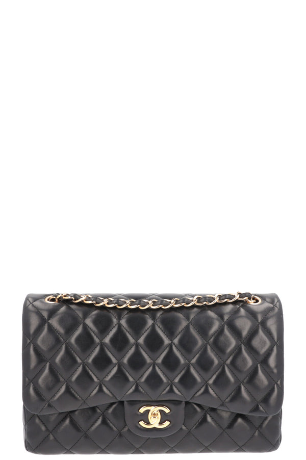 Chanel Double Flap Bag Large Black Gold 