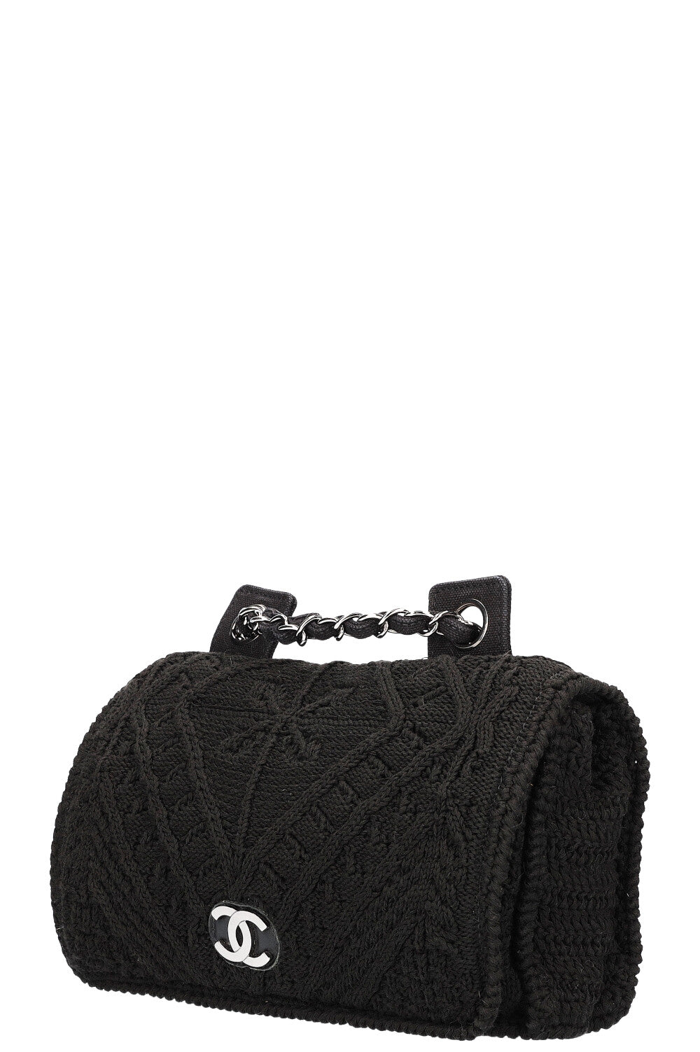 Sac à rabat en crochet CHANEL