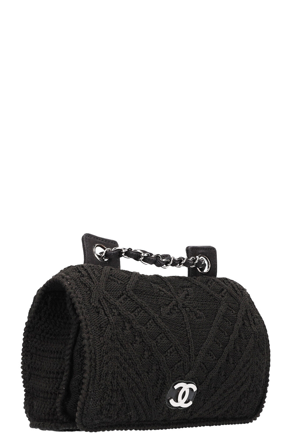 Sac à rabat en crochet CHANEL