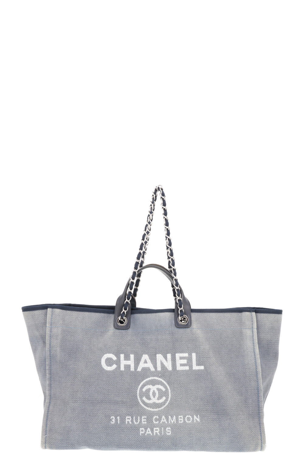 Chanel Deauville Tote Large Ecru in Canvas with Silver-tone - US