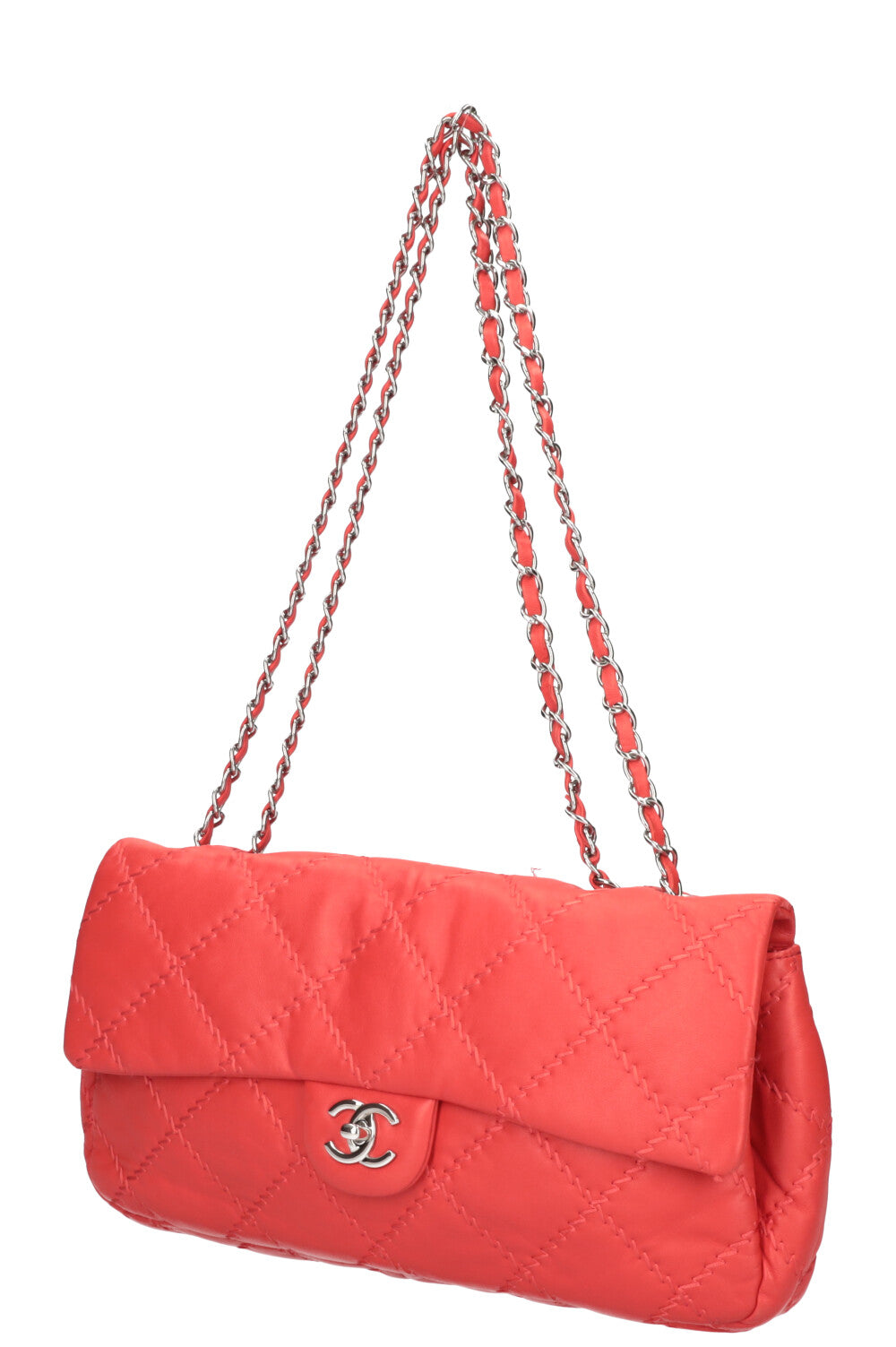CHANEL Single Flap Bag Red