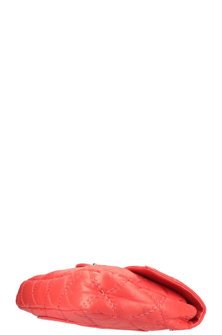 CHANEL Single Flap Bag Red