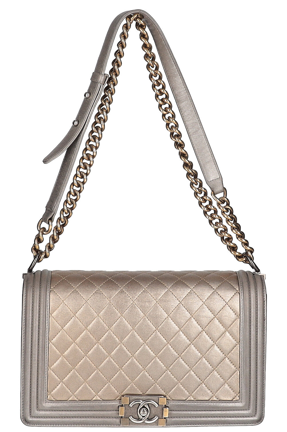 Chanel Women Flap Bag Grained Calfskin & Gold-Tone Metal-Black - LULUX
