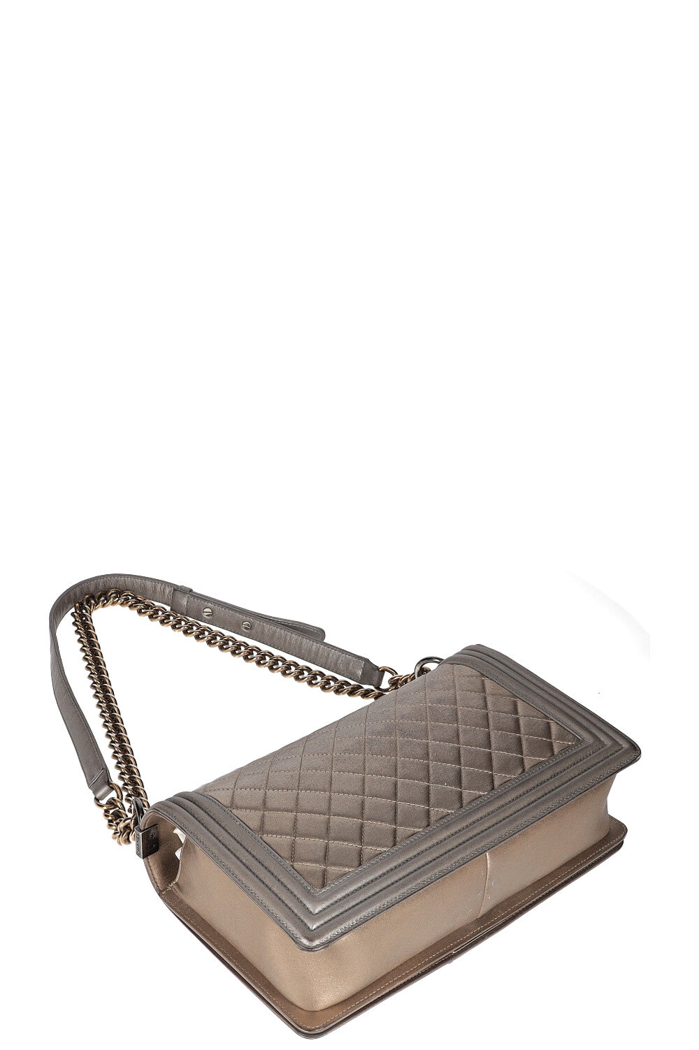 Chanel taupe boy on sale bag
