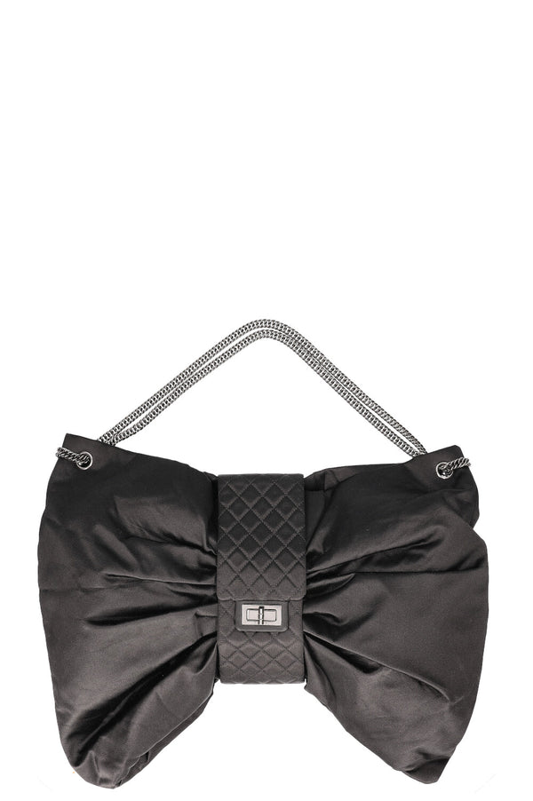 CHANEL Large Bow Bag Satin Black