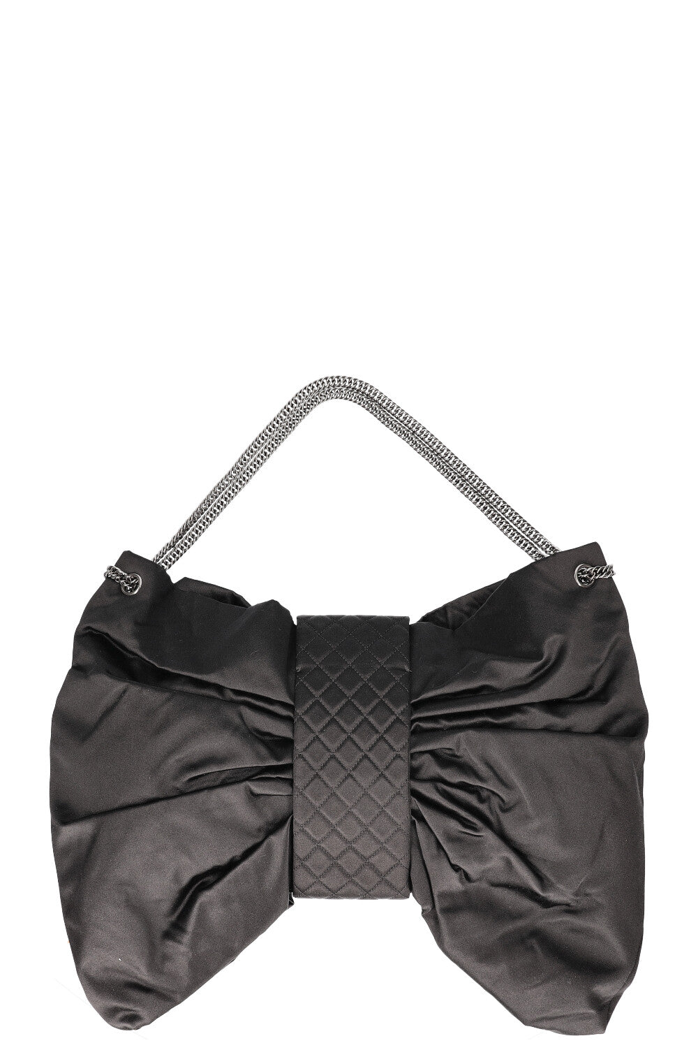 CHANEL Large Bow Bag Satin Black REAWAKE