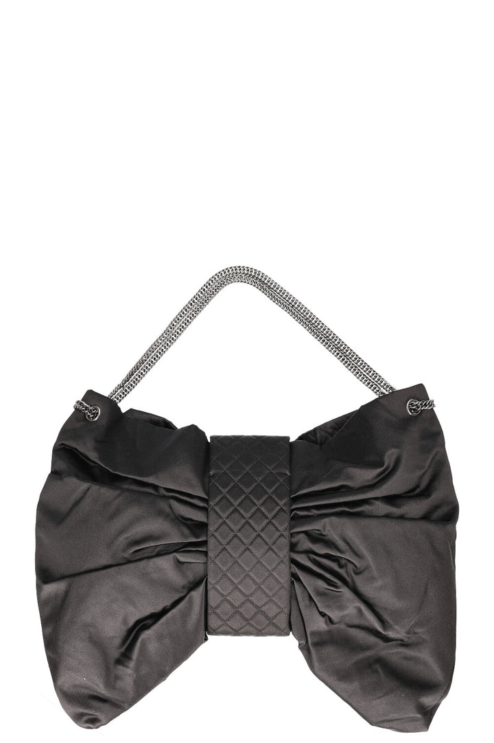 CHANEL Large Bow Bag Satin Black