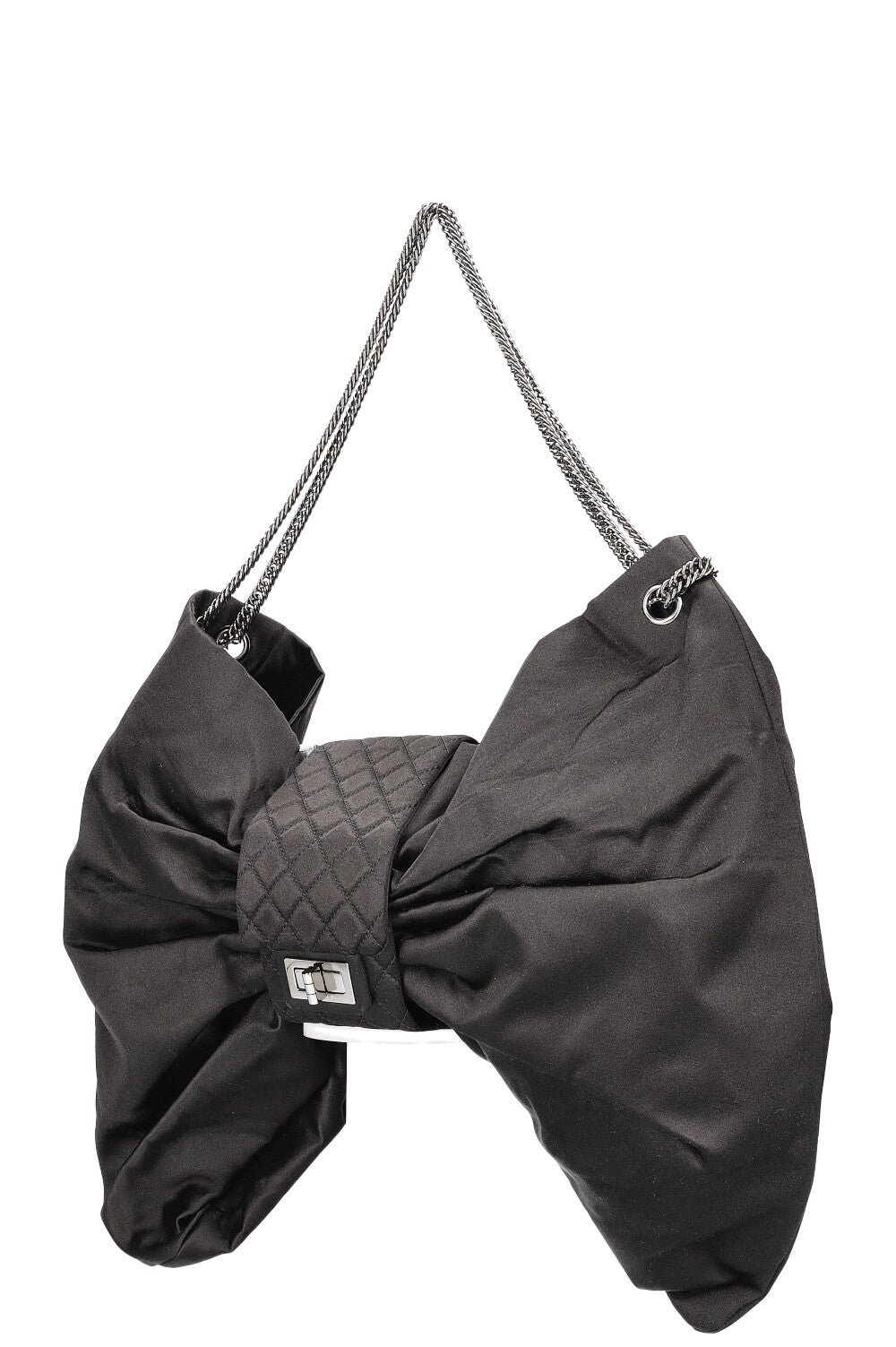 CHANEL Large Bow Bag Satin Black
