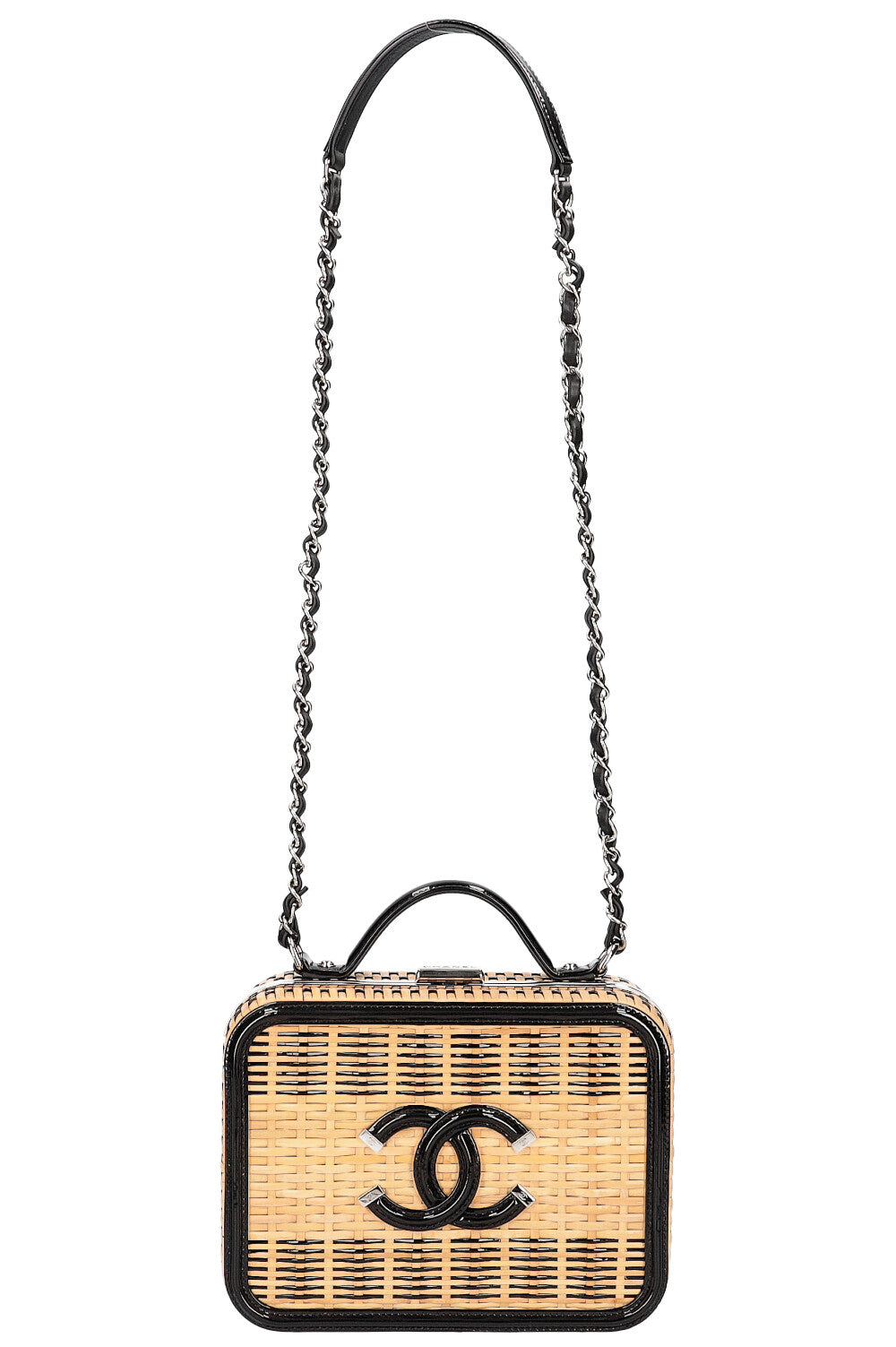 Rattan Wicker Chanel Vanity Case Price 2019 Chanel Black Patent