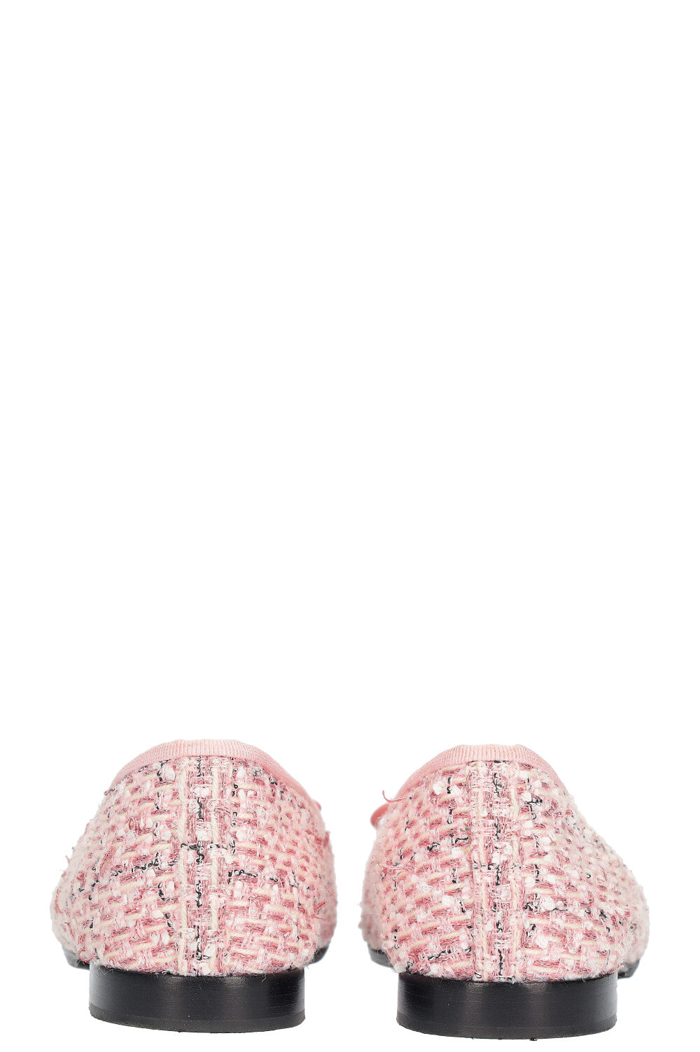 CHANEL Flats Tweed Pink