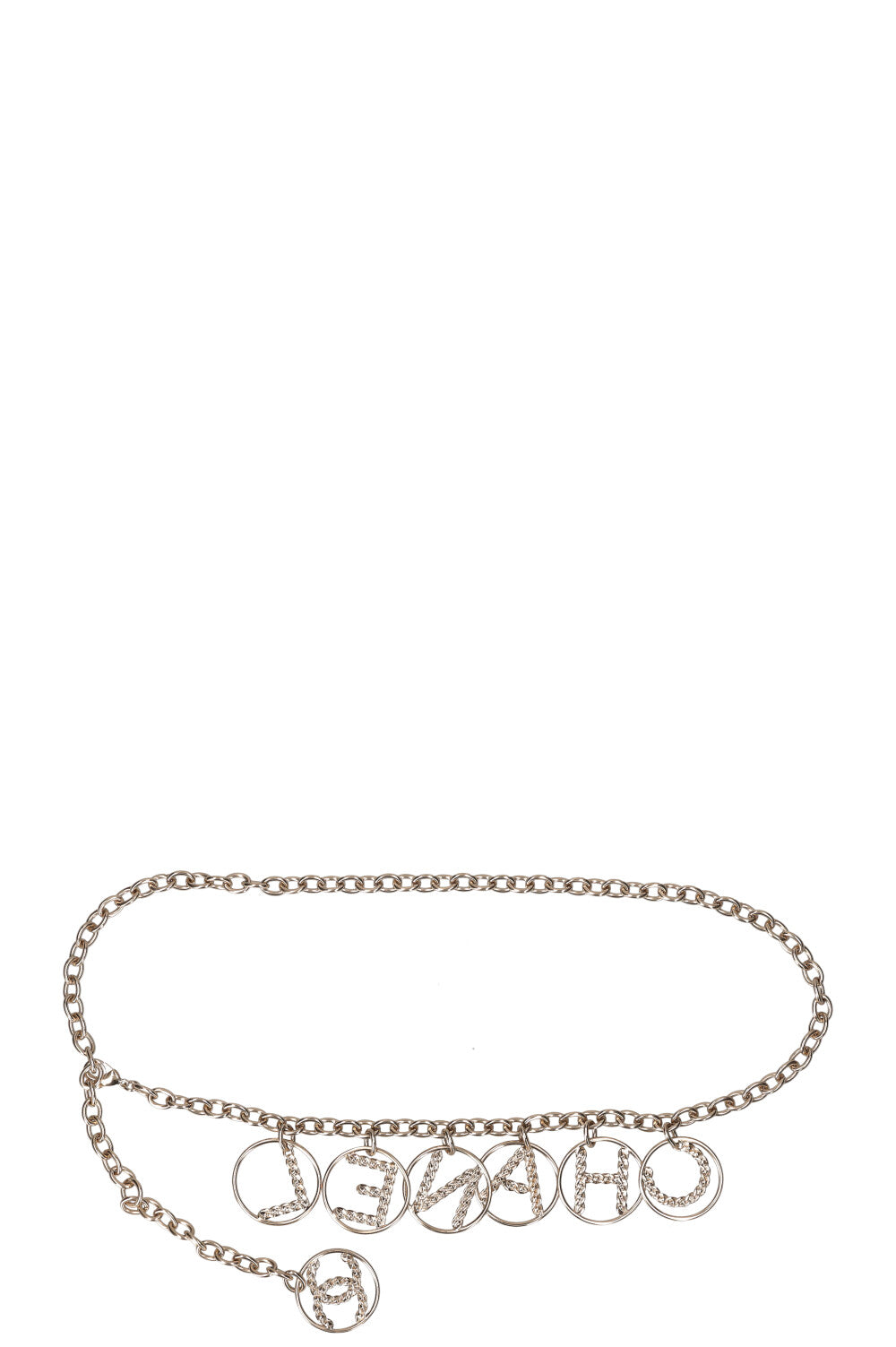 CHANEL Logo Chain Belt Gold Crystals 2019