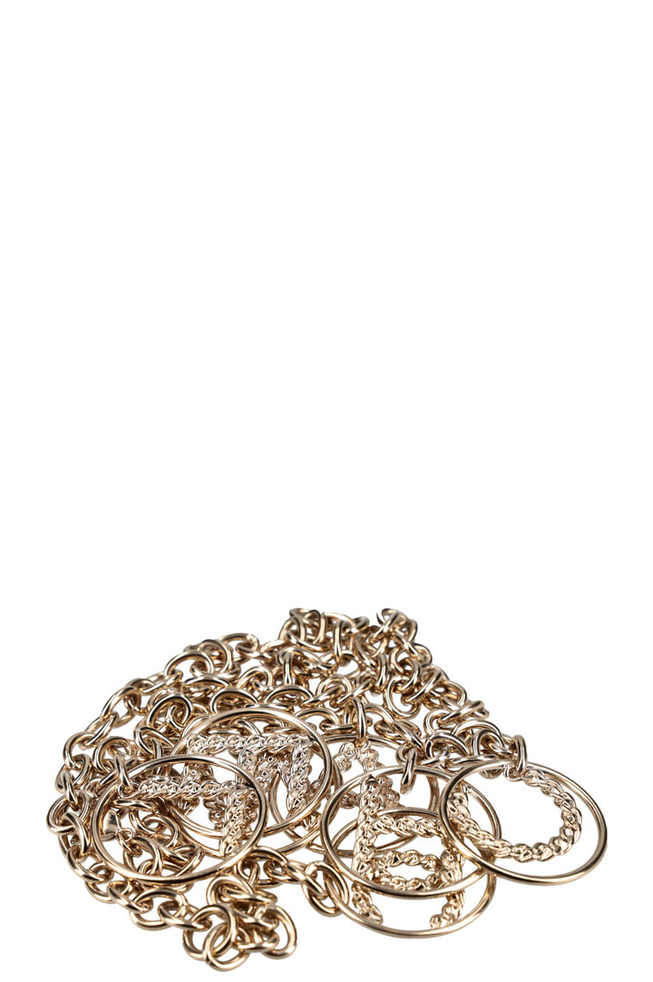 CHANEL Ceinture à chaîne avec logo Cristaux d'or 2019