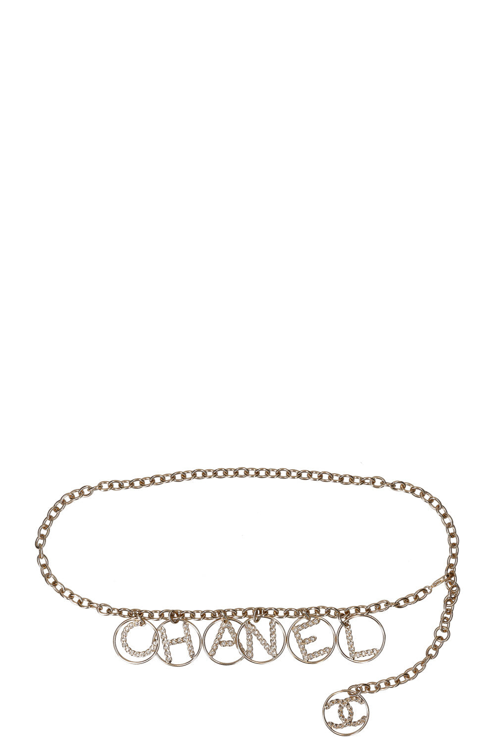 CHANEL Logo Chain Belt Gold Crystals 2019