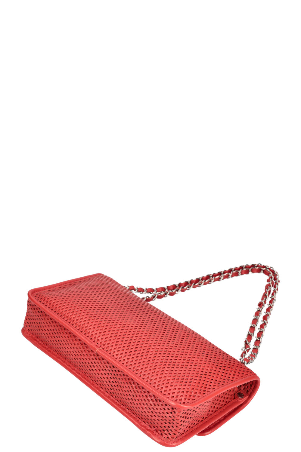 CHANEL Up in the Air Flap Bag Perforated Leather Red